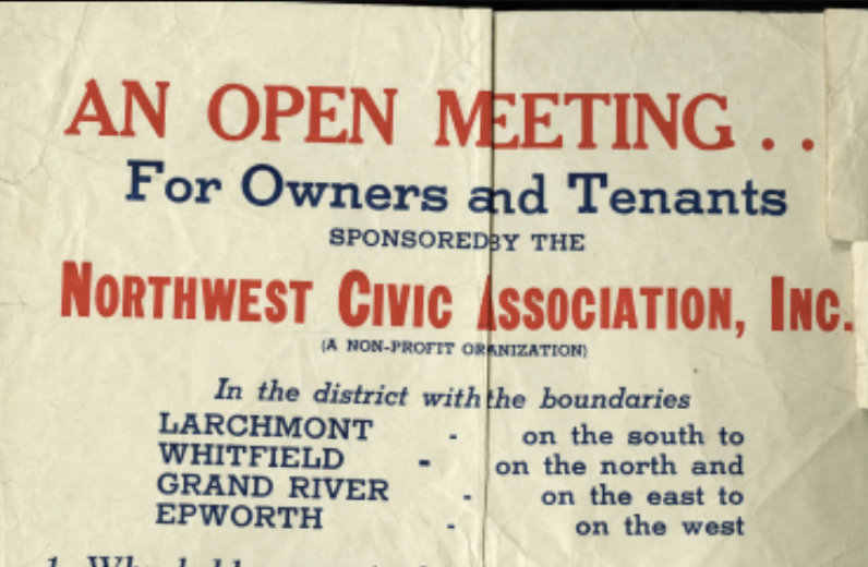 Northwest Civic Association Flyer (undated)